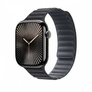 Apple Pasek karbowany magnetyczny w kolorze czarnym do koperty 46 mm - rozmiar S/M