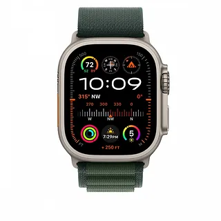 Apple Opaska Alpine w kolorze ciemnozielonym do koperty 49 mm - rozmiar S - elementy z tytanu w kolorze naturalnym