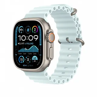 Apple Przedłużka do paska Ocean w kolorze mroźnego błękitu do koperty 49 mm - elementy z tytanu w kolorze naturalnym