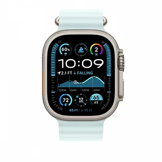 Apple Przedłużka do paska Ocean w kolorze mroźnego błękitu do koperty 49 mm - elementy z tytanu w kolorze naturalnym