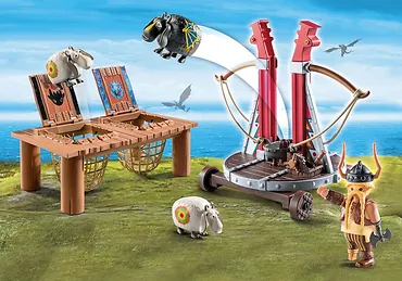 Playmobil Zestaw z figurkami Dragons 9461 Pyskacz Gbur z katapultą do owiec