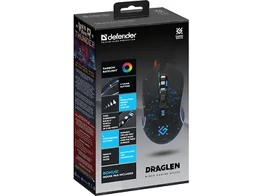 MYSZ DEFENDER GM-907 DRAGLEN 7200dpi 6P