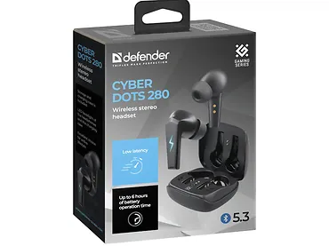 SŁUCHAWKI DEFENDER BLUETOOTH CYBERDOTS 280 GAMING CZARNE