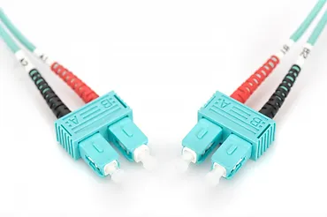 Digitus Patch cord światłowodowy FO SC-SC MM 50/125 OM3 duplex LSOH 1m, turkusowy