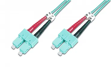 Digitus Patch cord światłowodowy FO SC-SC MM 50/125 OM3 duplex LSOH 1m, turkusowy