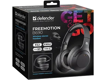 Słuchawki nauszne bezprzewodowe Defender FreeMotion B690 Czarne