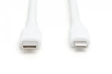 Digitus Kabel zasilający silikonowy USB-C - Lightning, USB 2.0 60W, certyfikat MFI, 2m Biały