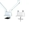 Neomounts Uchwyt biurkowy FPMA-D750DWHITE2 na 2 ekrany 10-32 cali 75x75-100x100 2-8kg h:20-51cm PIVOT 180 stopni