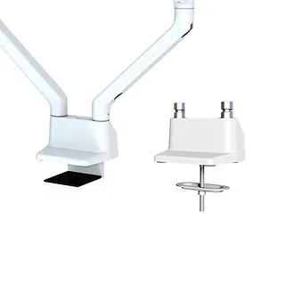 Neomounts Uchwyt biurkowy FPMA-D750DWHITE2 na 2 ekrany 10-32 cali 75x75-100x100 2-8kg h:20-51cm PIVOT 180 stopni