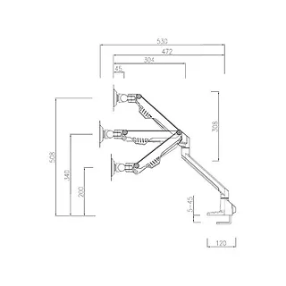 Neomounts Uchwyt biurkowy FPMA-D750DWHITE2 na 2 ekrany 10-32 cali 75x75-100x100 2-8kg h:20-51cm PIVOT 180 stopni