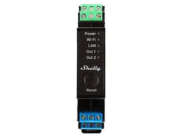 Przekaźnik na szynę DIN 2-kanałowy Shelly Pro 2PM z pomiarem mocy WiFi/LAN
