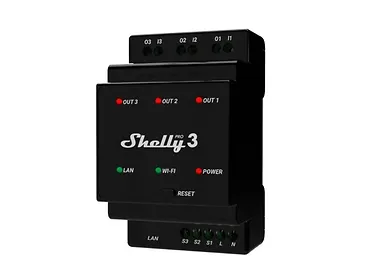 Przekaźnik na szynę DIN 3-kanałowy Shelly Pro 3 WiFi