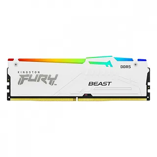 Kingston Pamięć DDR5 Fury Beast RGB 64GB(2*32GB)/6000 CL30 XMP biała