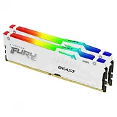 Kingston Pamięć DDR5 Fury Beast RGB 64GB(2*32GB)/6000 CL30 XMP biała