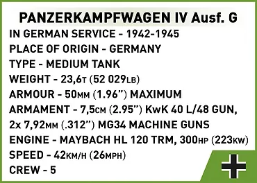 Cobi Klocki Klocki Panzerkampfwagen IV Ausf. G 643 klocków