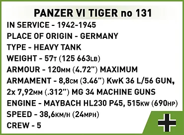 Cobi Klocki Klocki Panzer VI Tiger I no 131