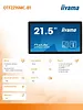 IIYAMA Monitor 22 cale OTF2216MC-B1, VA,poj.10pkt.1100cd,IP65,outdoor, VGA, HDMI,DP,RJ45