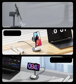 AUKEY Ładowarka bezprzewodowa LC-MC311  3w1 Qi2 15W MagSafe + ładowarka PD 30W