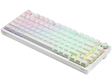 Klawiatura mechaniczna bezprzewodowa SAVIO PHENIX WHITE Gateron Red Pro, ABS