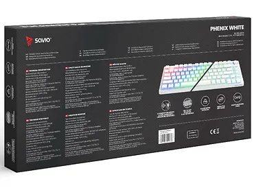 Klawiatura mechaniczna bezprzewodowa SAVIO PHENIX WHITE Gateron Red Pro, ABS