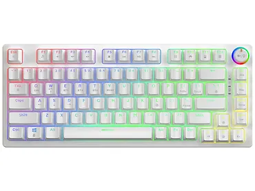 Savio Klawiatura mechaniczna bezprzewodowa PHENIX WHITE Gateron Yellow, ABS