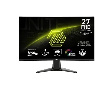MSI Monitor 27 cali MAG 27C6X LED/FHD/Curved/250Hz/czarny