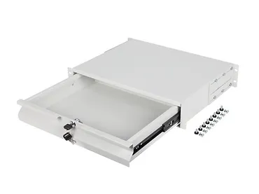 Lanberg Szuflada do szaf 19 cali 2U 360mm szara 2U/483x360mm udźwig do 90kg montaż 4 punktowy
