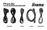 IIYAMA Monitor 65 cali TF6539AS-B1AG,IPS,4K,HDMIx2,DP,RJ45,3xUSB,2x10W,      ANDROID,24/7,IP65