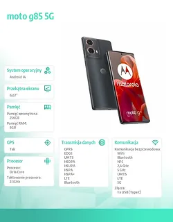 Motorola Smartfon moto g85 5G 8/256GB B2B Gadet grey