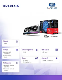 Sapphire Technology Karta graficzna Radeon RX 7900 XT NITRO+ Vapor-X 20GB GDDR6 320bit 2DP/2HDMI