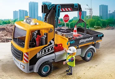 Playmobil Zestaw z figurkami Action Heroes 71750 Ciężarówka budowlana z dźwigiem
