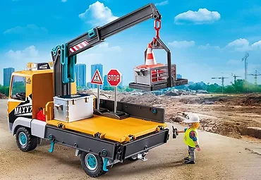 Playmobil Zestaw z figurkami Action Heroes 71750 Ciężarówka budowlana z dźwigiem