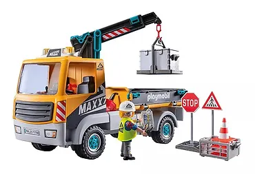 Playmobil Zestaw z figurkami Action Heroes 71750 Ciężarówka budowlana z dźwigiem