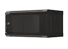 Lanberg Szafa instalacyjna rack wisząca 19" 4U 540x350 czarna drzwi   przeszklone ( flat pack)