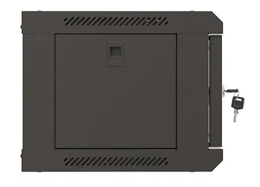 Lanberg Szafa instalacyjna rack wisząca 19" 4U 540x350 czarna drzwi   przeszklone ( flat pack)