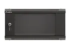 Lanberg Szafa instalacyjna rack wisząca 19" 4U 540x350 czarna drzwi   przeszklone ( flat pack)
