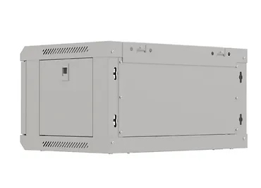 Lanberg Szafa instalacyjna rack wisząca 19" 4U 540x350 szara drzwi przeszklone ( flat pack)
