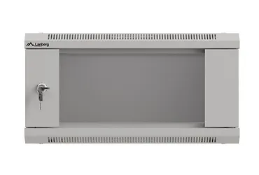 Lanberg Szafa instalacyjna rack wisząca 19" 4U 540x350 szara drzwi przeszklone ( flat pack)