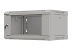 Lanberg Szafa instalacyjna rack wisząca 19" 4U 540x350 szara drzwi przeszklone ( flat pack)