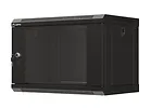 Lanberg Szafa instalacyjna rack wisząca 19" 6U 540x350 czarna drzwi  przeszklone ( flat pack)