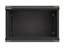 Lanberg Szafa instalacyjna rack wisząca 19" 6U 540x350 czarna drzwi  przeszklone ( flat pack)