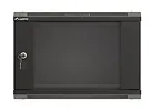 Lanberg Szafa instalacyjna rack wisząca 19" 6U 540x350 czarna drzwi  przeszklone ( flat pack)
