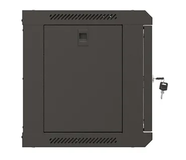 Lanberg Szafa instalacyjna rack wisząca 19" 6U 540x350 czarna drzwi  przeszklone ( flat pack)