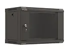 Lanberg Szafa instalacyjna rack wisząca 19" 6U 540x350 czarna drzwi  przeszklone ( flat pack)