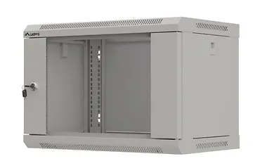 Lanberg Szafa instalacyjna rack wisząca 19" 6U 540x350 szara drzwi przeszklone ( flat pack)