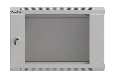 Lanberg Szafa instalacyjna rack wisząca 19" 6U 540x350 szara drzwi przeszklone ( flat pack)