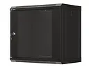 Lanberg Szafa instalacyjna rack wisząca 19" 540x350 czarna drzwi przeszklone ( flat pack)