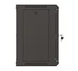 Lanberg Szafa instalacyjna rack wisząca 19" 540x350 czarna drzwi przeszklone ( flat pack)