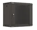 Lanberg Szafa instalacyjna rack wisząca 19" 540x350 czarna drzwi przeszklone ( flat pack)