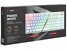 Klawiatura mechaniczna bezprzewodowa SAVIO PHENIX WHITE Gateron Yellow, Pudding
